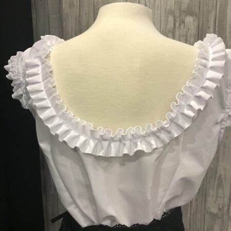 Camisa flamenca beige sin manga y garruche en todo su escote