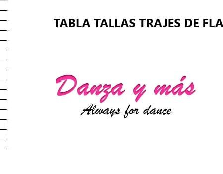 TABLA TALLAS TRAJES DE FLAMENCA