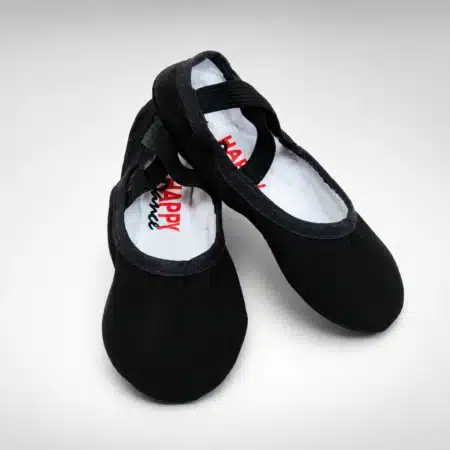 Zapatillas de ballet Happy Dance negras de lona para niña y mujer