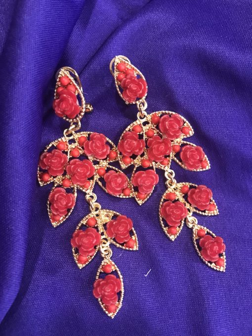 Pendientes de flamenca Racimo flores.