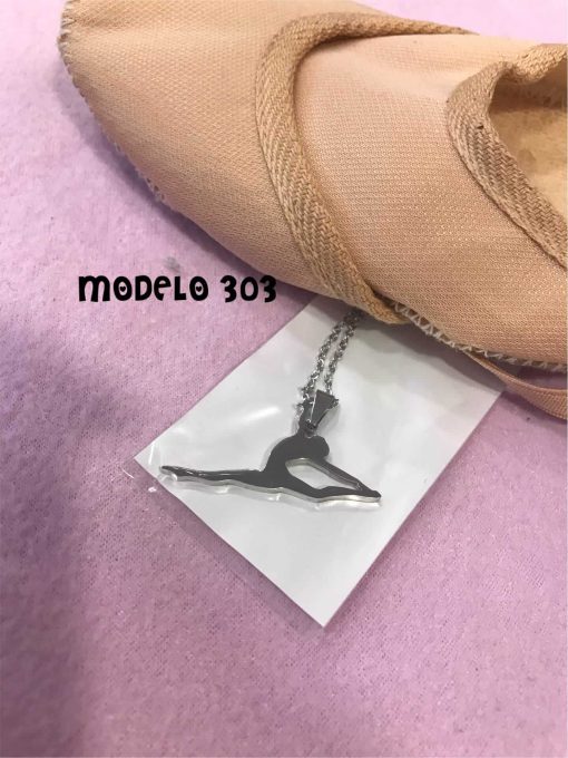 Colgante rítmica con figura en acero