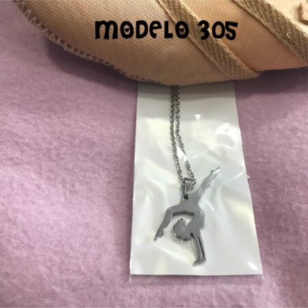 Colgante rítmica con figura en acero