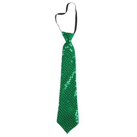 Corbata de raso con lentejuelas.