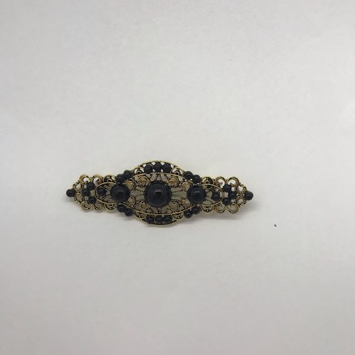 Broche para flamenca con medias perlas de colores variados fabricado en oro viejo
