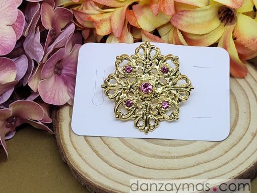 Broche redondo dorado
