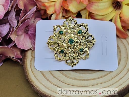 Broche redondo dorado