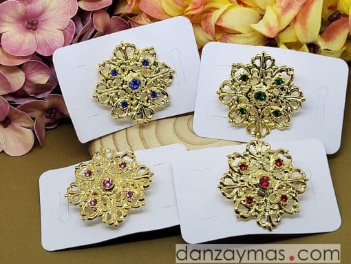 Broche redondo dorado