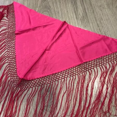 Pico huertana para bebe fucsia con flecos confeccionado a mano