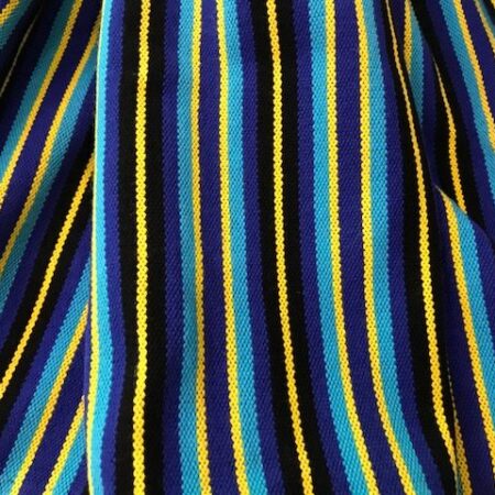 Refajo listas bebe de listas en colores azules, negros y amarillo para conjuntar con delantal de huertana y pico huertano de colores