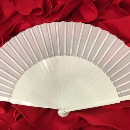Abanico flamenco de madera grande y tela con dimensiones mas grandes de lo habitual con 27cm pintado a dos caras para cualquier evento.