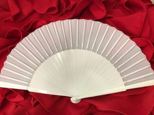 Abanico flamenco de madera grande y tela con dimensiones mas grandes de lo habitual con 27cm pintado a dos caras para cualquier evento.