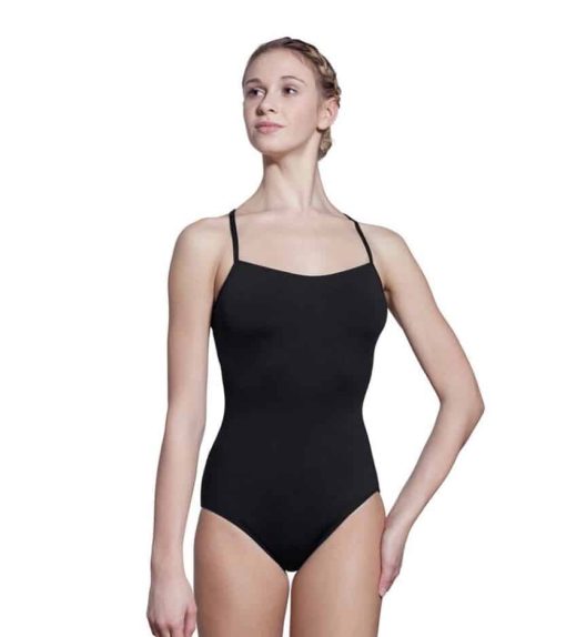 Maillot tirante fino con flores azules y cruzado