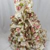 Vestido flamenca Candela talla 40 beige con flores rosas y verdes