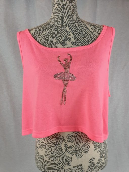 Camiseta bailarina fucsia corta con tirante ancho
