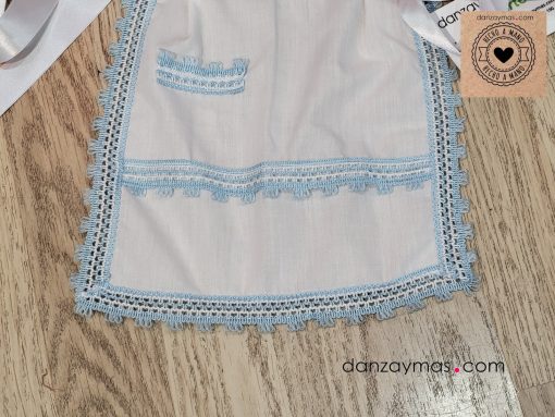 Delantal de huertana para niña azul