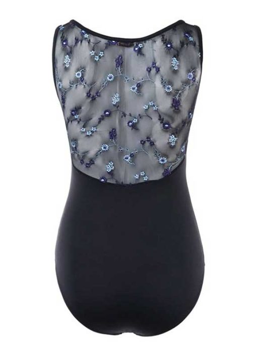 Maillot ballet mujer negro tirante