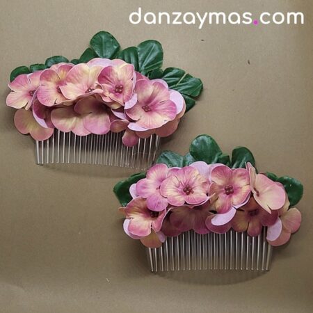 Peineta con flores pastel