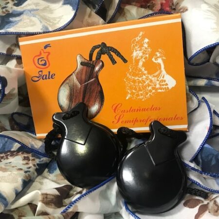 Castañuelas popollas para niñ@ en color negro brillo