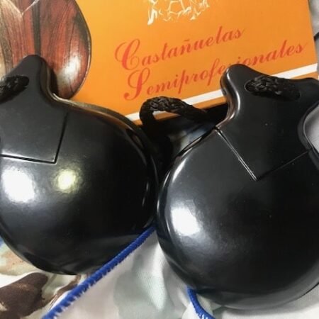Castañuelas popollas para niñ@ en color negro brillo