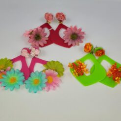 Pendientes de flamenca con flores