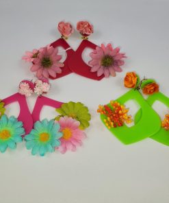 Pendientes de flamenca con flores
