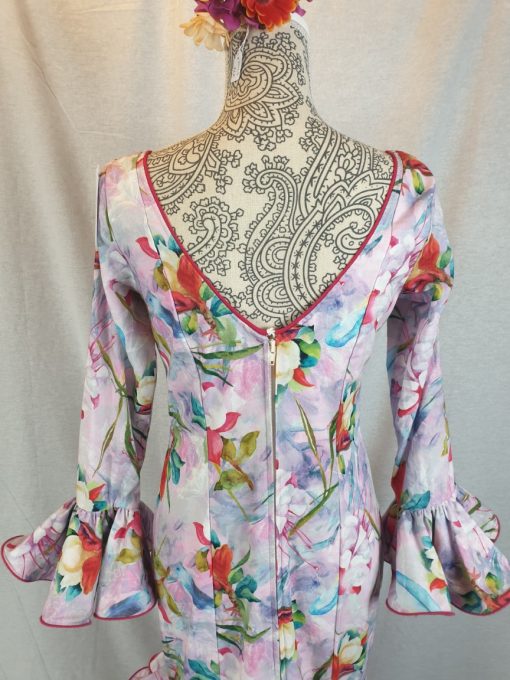 Traje de flamenca plumas con estampado original