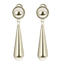 Pendientes de flamenca plateados con forma de lágrima