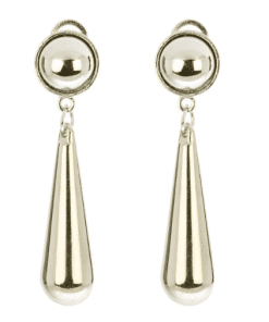 Pendientes de flamenca plateados con forma de lágrima