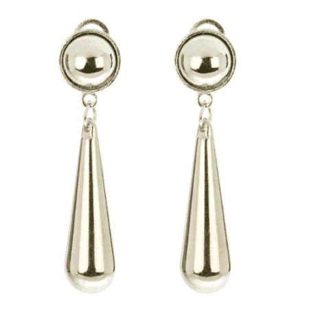 Pendientes de flamenca plateados con forma de lágrima