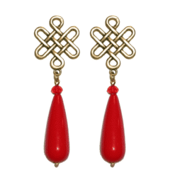 Pendientes de flamenca lagrima a color