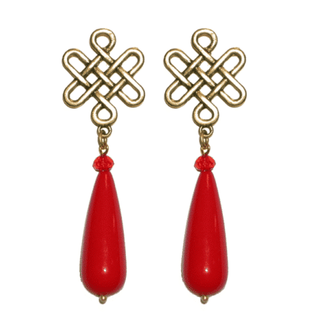 Pendientes de flamenca lagrima a color