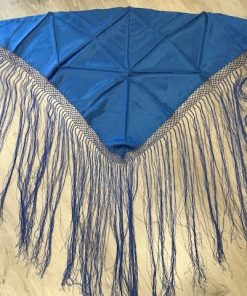 Pico huertana señora azulón con flecos hechos a mano
