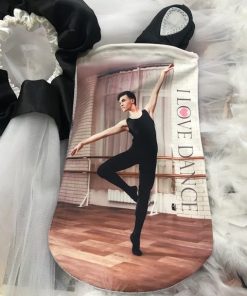Bolsa zapatillas de ballet serigrafiada con bailarin