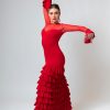 Vestido para flamenca rojo elástico