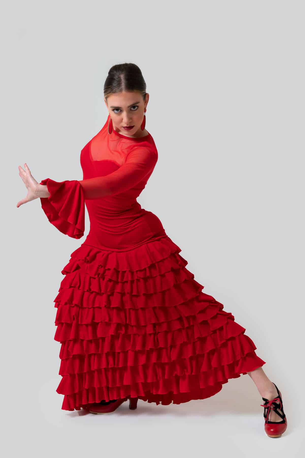 Vestido para flamenca rojo 4297 - Danza y Más