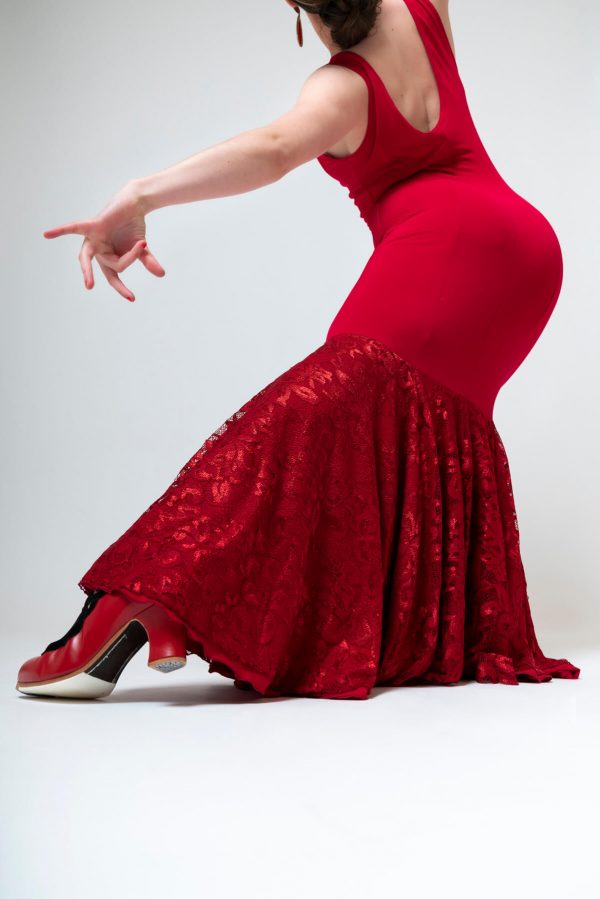 Vestido flamenca rojo encaje para actuar o lucir!!!