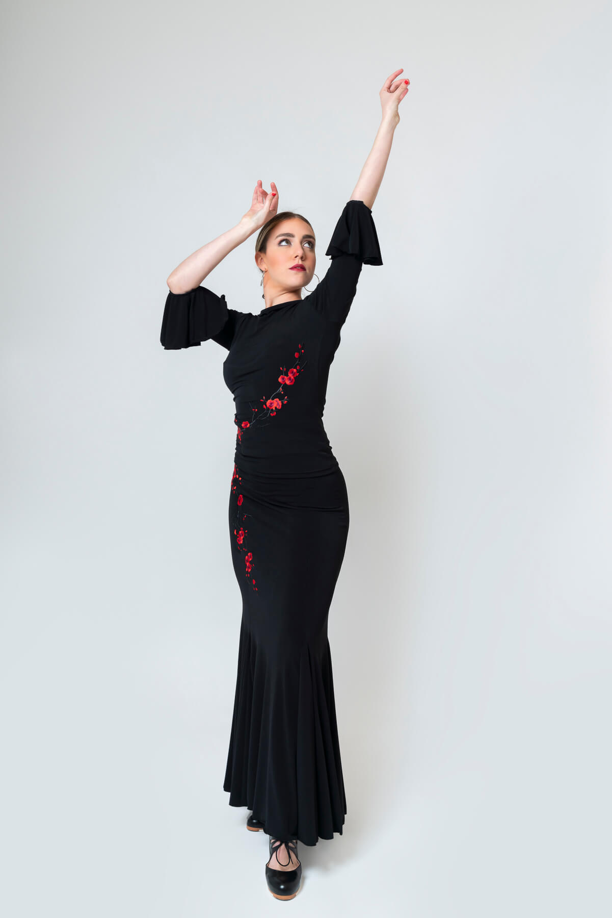 Faldas flamencas de cintura alta Stretch para Señora de color negro, son  faldas de flamenca de cintura alta con do…