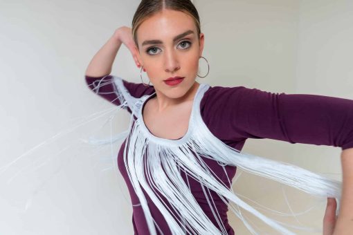 Camiseta flamenca con flecos