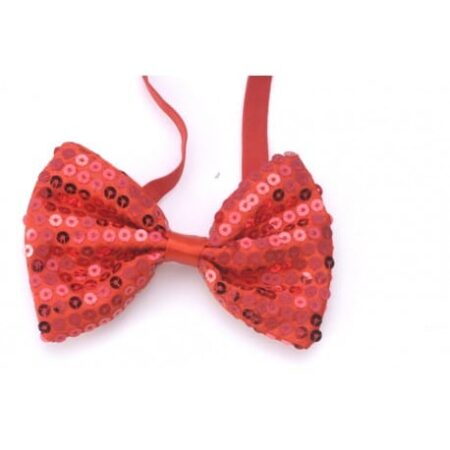Pajarita roja con lentejuelas
