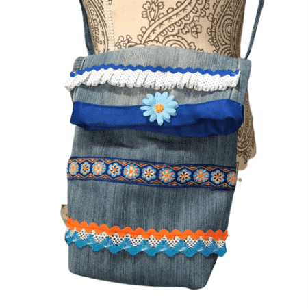 Bandolera flamenca con tejido vaquero