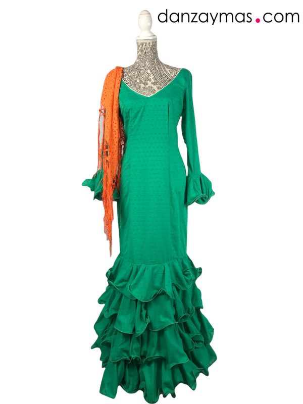 Traje de flamenca plumeti verde