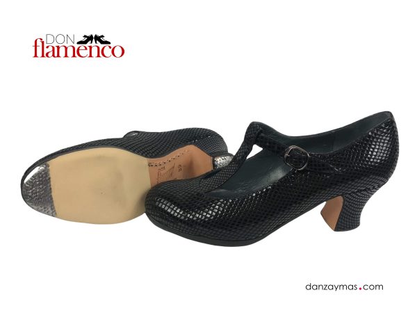 Zapatos de flamenca profesional negros Taranto