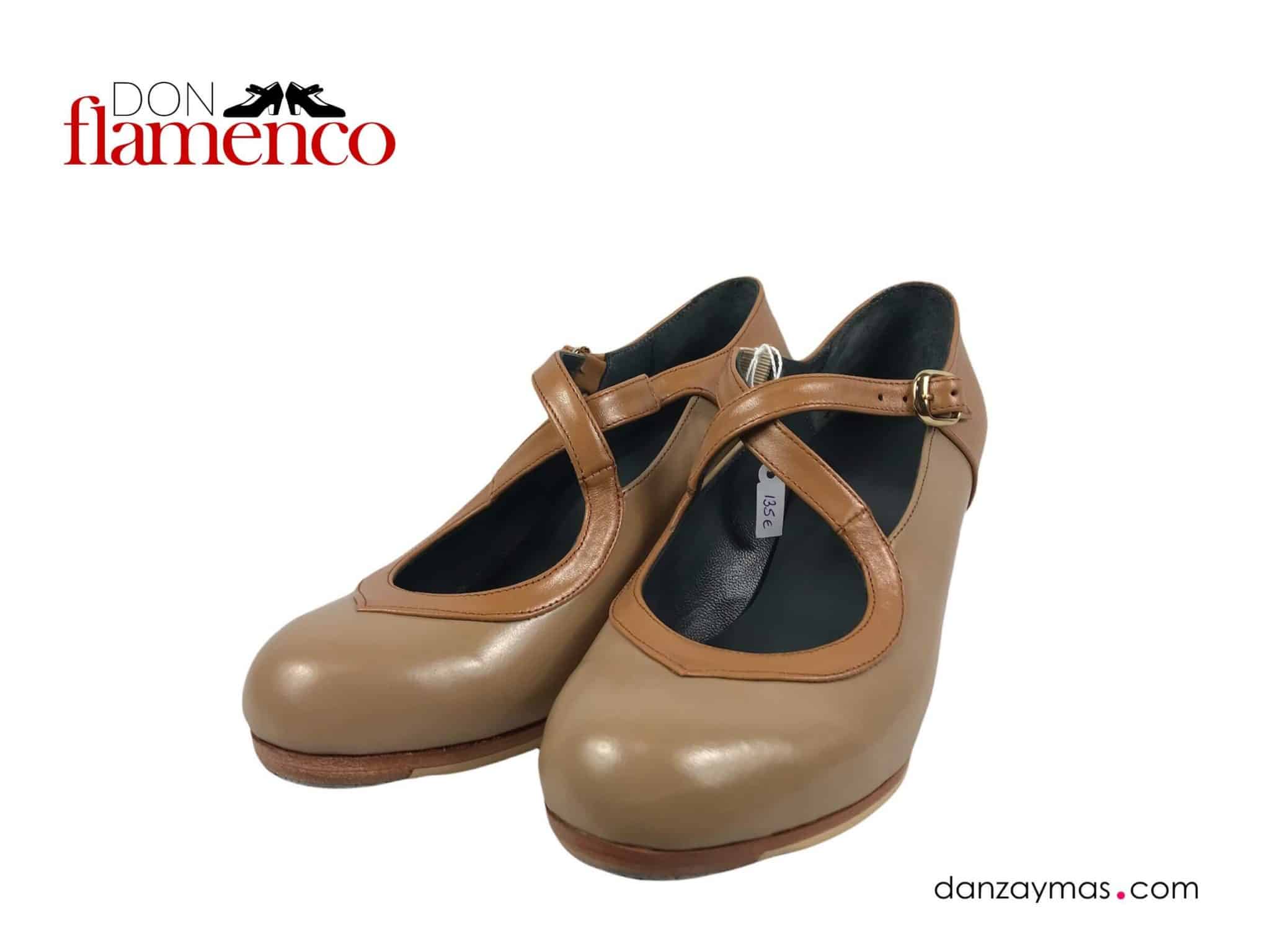 Zapatos de flamenca beige Rocío