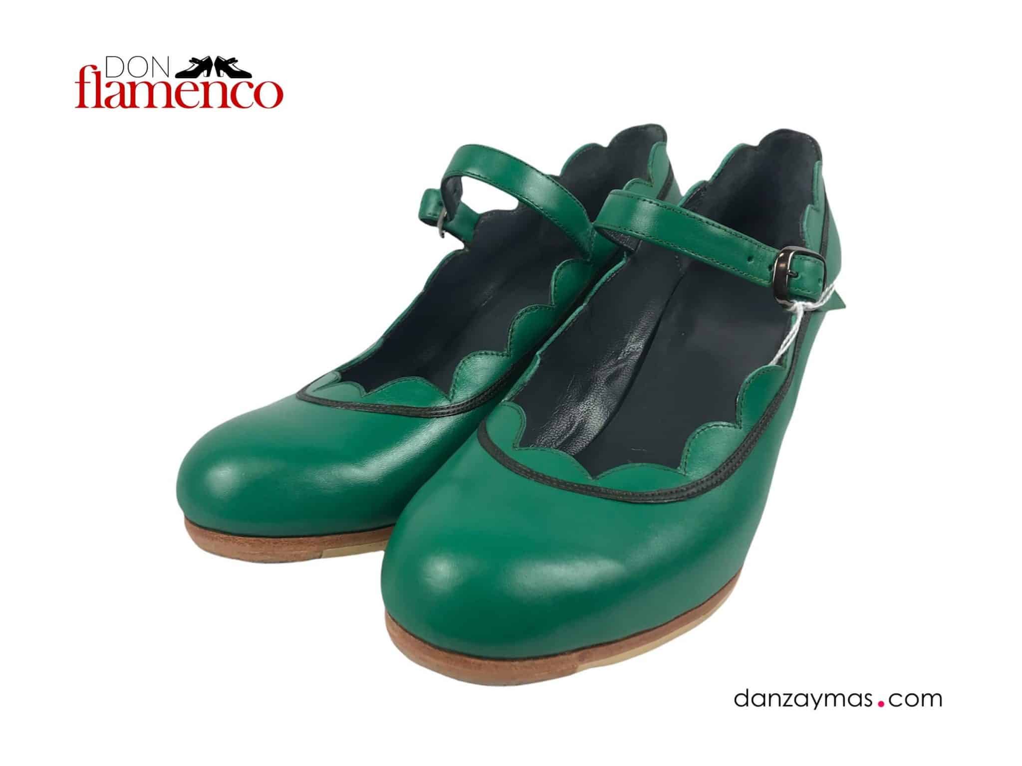 Zapatos de flamenca Caracol verde