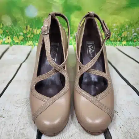 Zapatos de flamenca beige profesionales