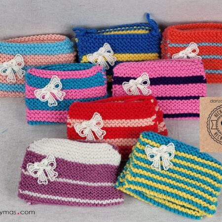 Fundas para castañuelas de lana a colores
