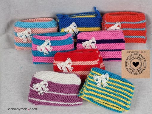 Fundas para castañuelas de lana a colores