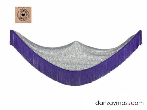 Mantoncillo flamenco fleco morado