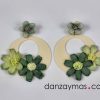 Pendientes de aro con flores