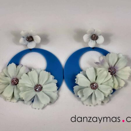 Pendientes de aro con flores